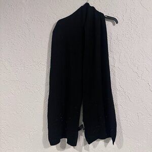 ✨🖤 White House Black Market Black Beaded Scarf – Elegant Sparkle Cold Weather